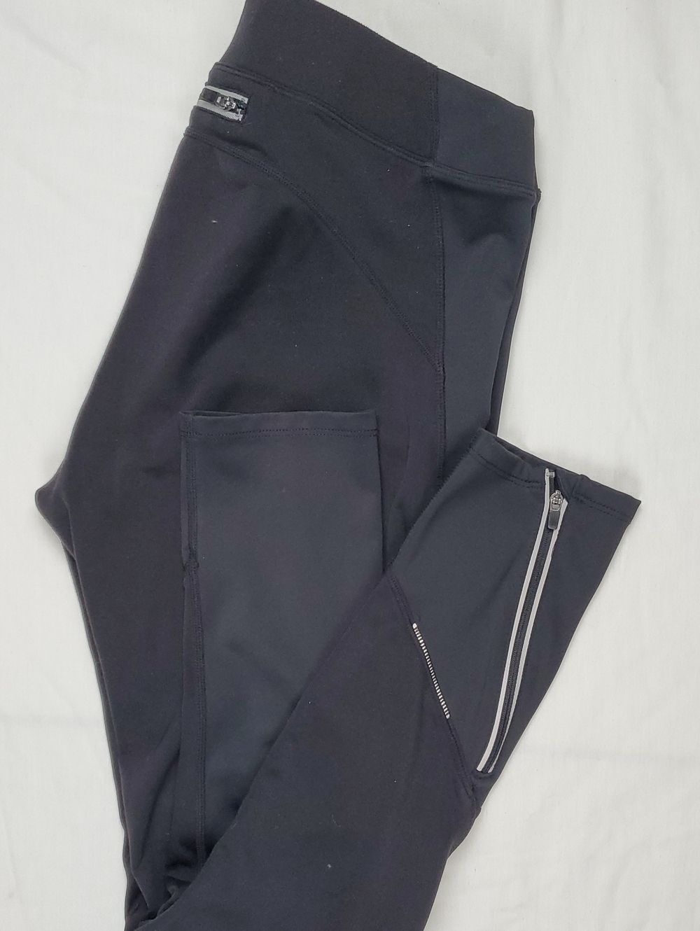 Athleta Homestretch Run Tight Leggings Size M | Black Ankle Zip Pocket Pants